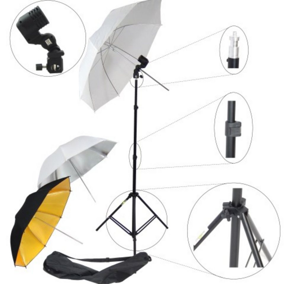 Dynasun Stativ W969S Studio-Stativ-Blitz, (Studio-Set mit Stativ Lampenhalterung drei Diffusor-Schirmen) von Dynasun