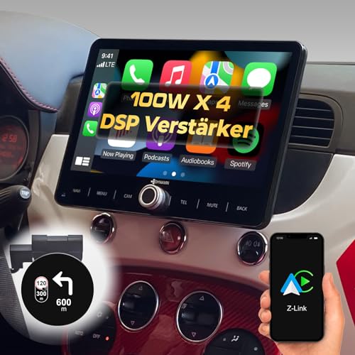 DYNAVIN Android Autoradio Navi für FIAT 500 500C, 10,1 Zoll Radio mit Wireless Carplay und Android Auto | Head-up Display | Inkl. DAB+: D9-FT500 Premium Flex von Dynavin