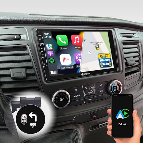 DYNAVIN Android Autoradio Navi für Ford Transit ab 2019: 9 Zoll OEM Radio mit Wireless Carplay und Android Auto | Head-up Display | Inkl. DAB+; D9-TS Plus Flex - C von Dynavin