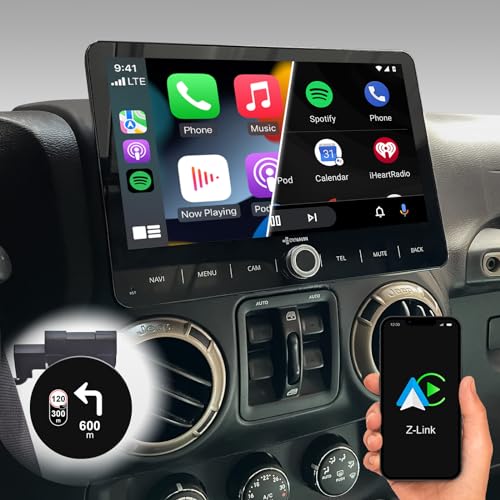 DYNAVIN Android Autoradio Navi für Jeep Wrangler 2007-2017; 10,1 Zoll Radio mit Wireless Carplay und Android Auto | Head-up Display | Inkl. DAB+; D9-JP Plus von Dynavin