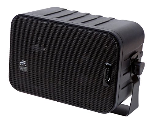 Dynavox 3-Wege Mini-Box mit Halterung für Wandmontage, Paar, Kleiner Surround-Lautsprecher für Heimkino, schwarz von Dynavox