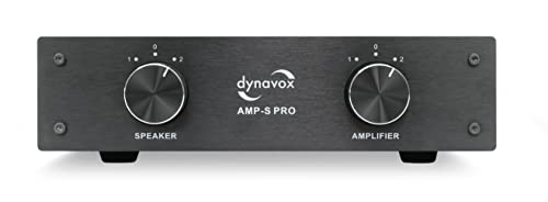 Dynavox AMP-S Pro, Verstärker- und Lautsprecher-Umschalter in Metallgehäuse, für Stereo- und Surround-Verstärker, Verbindung über Bananenstecker oder Klemmanschluss, Schwarz von Dynavox