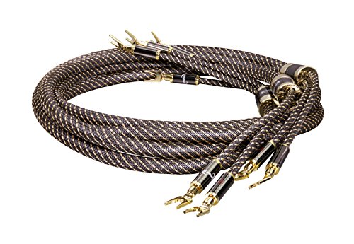 Dynavox Black Line Lautspecherkabel, Paar, Flexibles Premium High-End-Kabel mit hochwertigen Bananensteckern, konfektioniert, Farbe schwarz, Länge 2m von Dynavox