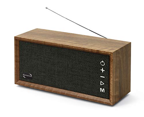 Dynavox FMP3 BT, kompaktes FM-Küchenradio in edlem Holz-Design, portabler Wireless-Lautsprecher mit BT-Funktion, Lange Akku-Laufzeit von Dynavox