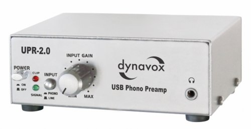 Dynavox Phono-Vorverstärker UPR-2.0, für Plattenspieler mit MM-Abtastsystemen, USB-Ausgang zum Digitalisieren von Vinyl-Platten, Silber von Dynavox