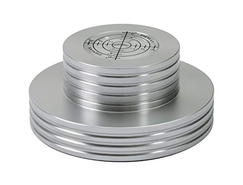 Dynavox Plattenspieler-Stabilizer PST300, Auflagegewicht mit Libelle aus Aluminium für Plattenspieler, Gewicht 300 g, Silber von Dynavox