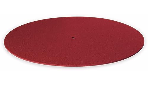 Dynavox Plattenteller-Auflage PM2 für Plattenspieler, antistatischer Filz, 30 cm Durchmesser, Rot von Dynavox