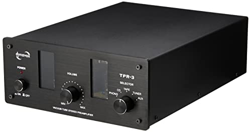 Dynavox Röhrenvorstufe TPR-3, Vorverstärker mit Röhren, 5 Cinch-Eingänge inkl. Phono-Eingang für Plattenspieler mit MM- und MC-Umschaltung, schwarz von Dynavox