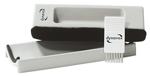 Dynavox Samt-Reinigungspuk zur Schallplatten-Reinigung mit Samtpolster, inklusive Nylonbürste, grau von Dynavox