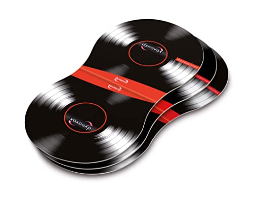 Dynavox Schallplatten-Halter, Greifhilfe zum Auflegen und Halten von Vinyl-Schallplatten, 4er-Set aus Karton mit Filz-Innenseite in Schwarz von Dynavox