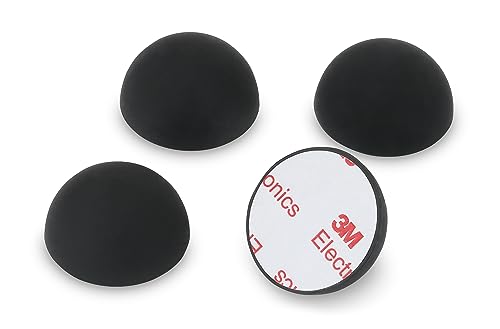 Dynavox Silikon-Elastomer Dämpfer ED32 4er-Set, Universal Absorber-Füße für HiFi Geräte, Lautsprecher, Verstärker und Plattenspieler, Resonanzdämpfer mit 3M-Klebefläche, schwarz von Dynavox