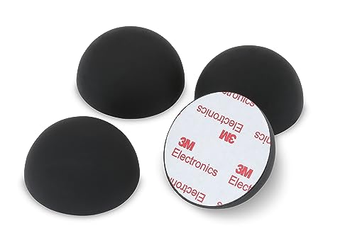 Dynavox Silikon-Elastomer Dämpfer ED50 4er-Set, Universal Absorber-Füße für HiFi Geräte, Lautsprecher, Verstärker und Plattenspieler, Resonanzdämpfer mit 3M-Klebefläche, schwarz von Dynavox