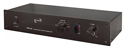 Dynavox TPR-43 Vorstufe, Röhren-Vorstufe mit Phono-Eingang für Schallplattenspieler mit MM-und MC-Abtastsystemen, schwarz von Dynavox