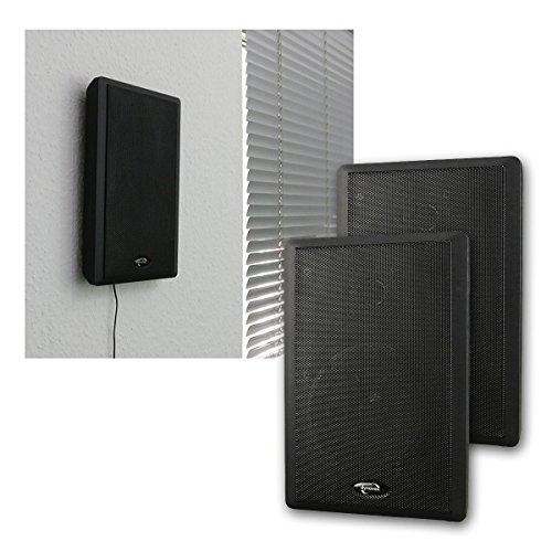 Dynavox WS-502 Flatpanel Speaker,Paar, ultraflache 2-Wege Wandlautsprecher, Surround-Box für Heimkino, schwarz von Dynavox