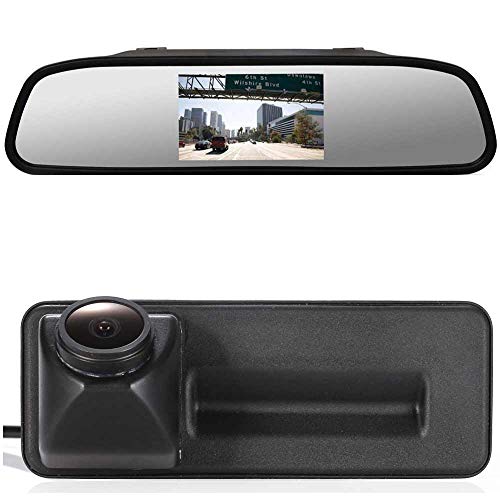 【1280 * 720 Pixel 1000TV Linien Rückfahrkamera Kit】 4.3'' Rückspiegel Monitor + HD Objektiv Nachtsicht Super Weitwinkel Rückfahrkamera für Skoda Roomster Superb Cambi Yeti Fabia Octavia II 1Z 2 A1 von Dynavsal