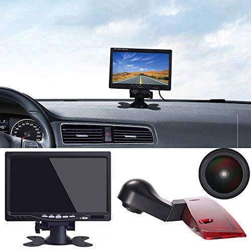 1280 * 720 Pixel Super HD Auto Bremsleuchte Rückfahrkamera Set mit 7 Zoll LCD Monitor, 170° Weitwinkel wasserdichte Nachtsicht Rückfahrkamera Ersatz für Mercedes Benz Viano Vito W639 2003-2014 von Dynavsal