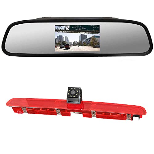 4.3'' Rückspiegel Monitor + 8 LEDs Nacht Visionen HD Farbe Bremsleuchte Rückfahrkamera Ersatz für VW Caddy 2019 2K5945087D VW T6 Heckklappe Hochdach 3.Bremslicht Transporter Business MPV SUV Bus 4.3'' Rückspiegel Monitor + 8 LEDs Nacht Visionen HD Farbe Bremsleuchte Rückfahrkamera Ersatz für VW Caddy 2019 2K5945087D VW T6 Heckklappe Hochdach 3.Bremslicht Transporter Business MPV SUV Bus von Dynavsal