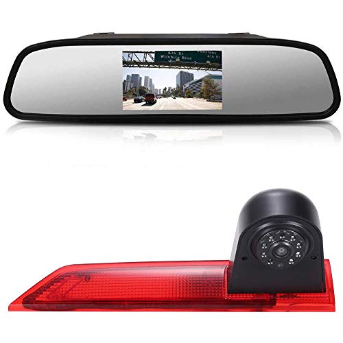 【4.3'' Rückspiegel Monitor + Rückfahrkamera Transporter】im 3. Bremsleuchte HD Rückfahrkamera für Ford Transit Custom 2012-2016 Van von Dynavsal