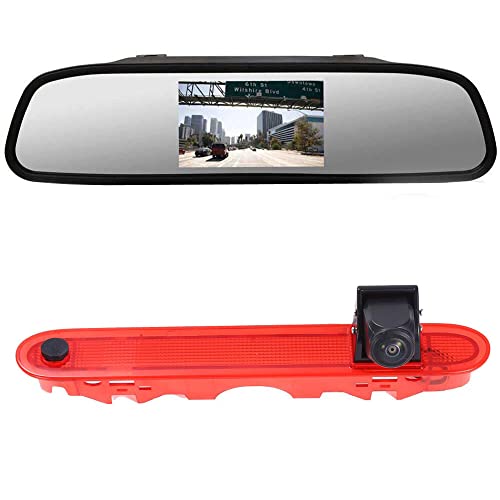 【4.3'' Rückspiegel Monitor + Rückfahrkamera Transpoter】HD Rückfahrkamera Set für Renault Kangoo II 2007-2021/Mercedes-Benz Citan tourer W415 Micro Camper 2012-2021/OEM:414523CSG 439498CAG A4159062000 von Dynavsal