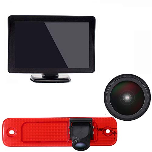 Dynavsal Bremsleuchte Rückfahrkamera + 4.3 Zoll TFT LCD Farbdisplay Auto Monitor, IR Nachtsicht Auto Rückfahrkamera Set wasserdichte für Ford Transit MK7 Tourneo/Furgon MK4 2006-2014 /Hecktür/Van von Dynavsal