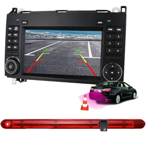 CarPlay Android Autoradio 7 Zoll Bildschirm + Einparkhilfe HD Bremsleuchte Rückfahrkamera Transporter Ersatz für Mercedes Benz Vito W447 Kasten Tourer V260 Mixto ab 2014 von Dynavsal