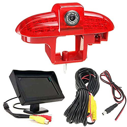 HD Bremsleuchte Rückfahrkamera Set mit 4.3 Zoll LCD Monitor, Rückfahrkamera Ersatz für Renault Trafic II III Diesel Petrol FWD FL EL JL JG FG/Opel Vivaro Diesel Petrol Chassis FWD A B C X82 X83 J7 E7 von Dynavsal