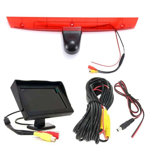 Dynavsal HD Bremsleuchte Rückfahrkamera Set mit 4.3 Zoll LCD Monitor, Transporter Van wasserdichte Nachtsicht Auto Dach Rückfahrkamera Ersatz für Mercedes Benz Viano Vito W639 V6 2003-2014 von Dynavsal