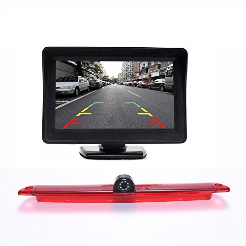 【Rückfahrkamera Kit】 4.3 Zoll TFT LCD Bildschirm Auto Monitor + im 3.Bremslicht Bremsleuchte Rückfahrkamera Transportster Ersatz für Mercedes Sprinter Viano Vito Transit Ducato VW Crafter Master von Dynavsal