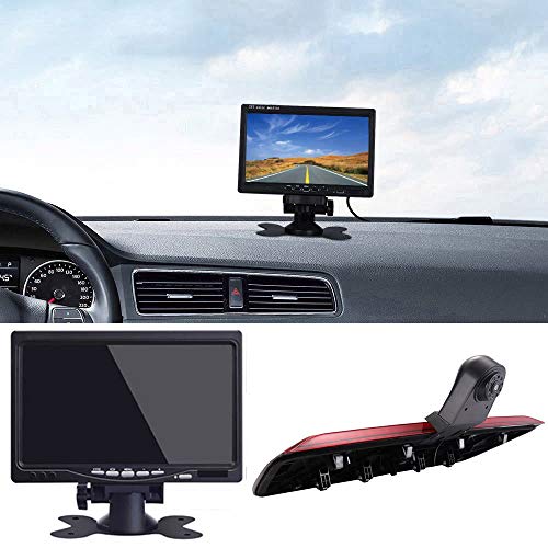 Rückfahrkamera Transporter + 7 Zoll TFT LCD Bildschirm Auto Monitor, Auto Dach HD Auto Rückfahrkamera Set Ersatz für VW Crafter dritte 3 ab Bremslicht Van Brake Light Rückfahrkamera Transporter + 7 Zoll TFT LCD Bildschirm Auto Monitor, Auto Dach HD Auto Rückfahrkamera Set Ersatz für VW Crafter dritte 3 ab Bremslicht Van Brake Light von Dynavsal
