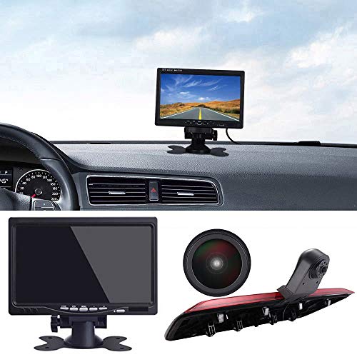 【Super HD Rückfahrkamera Set】 7 Zoll TFT LCD Farbdisplay Auto Monitor + 1280 * 720 Pixel 1000TV Linien HD Nachtsicht Rückfahrkamera Ersatz für VW Crafter 2017 Brake Light Parking Camera von Dynavsal