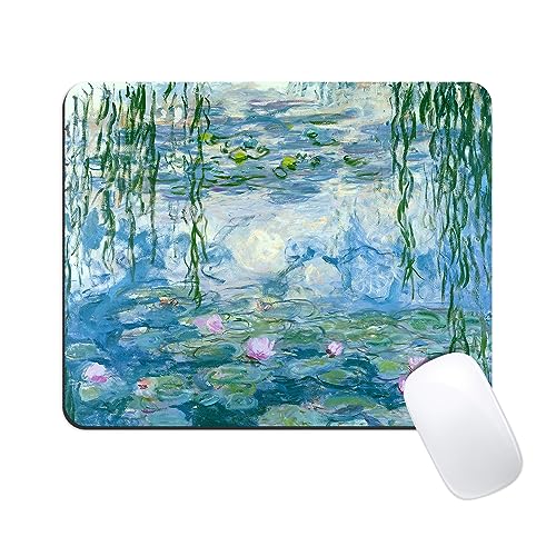 Dynippy Mauspad [56% größer] Gaming-Mauspads, rutschfeste Gummiunterseite, rechteckig, Mauspad für Desktop-Computer, Laptop, Gaming, Büro und Zuhause, 30 x 24,9 x 0,3 cm – Monet Seerosen von Dynippy
