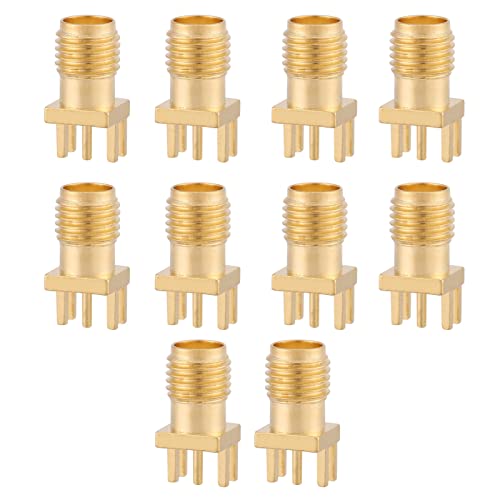 Brass SMA Female Socket PCB Mount 50 Ohm RF -Anschlüsse Hervorragende Haltbarkeit für drahtlose Module [Antennenverbindung] 10 -Set von 10 von Dyocoag