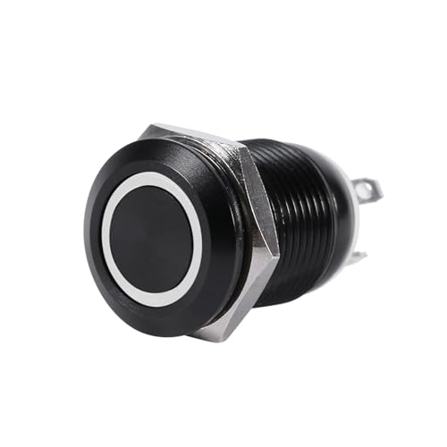 Dyocoag 12mm LED LED Light Momentiner Druckknopfschalter Umschalten Schwarzes Hülle für Auto 2a (Weiß) von Dyocoag