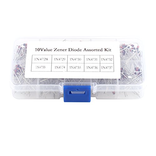 Dyocoag 200pcs 10 Values ​​Zener Dioden -Sortiment Elektronisch Kit niedriger Leckspannungsabfall Hocheffizienz für Fachleute Enthusiasten 20pcs x 10 Typen von Dyocoag