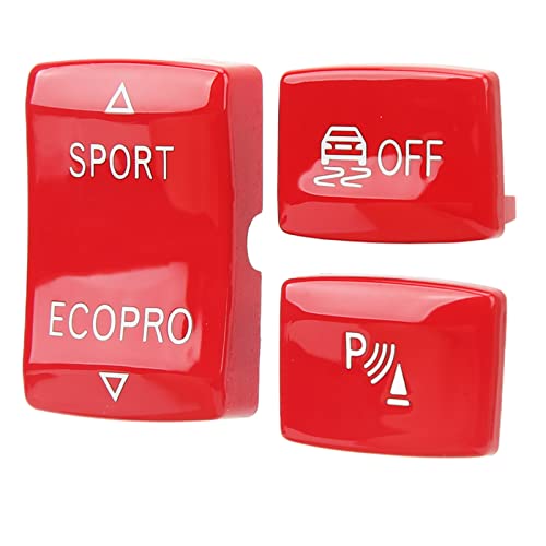 Dyocoag 3-teiliges Schaltknauf-Set 6131 9252 9121 ESP Anti-Rutsch-Schalter Sport Sensorschlüssel Ersatzausstattung für die Serien 1 2 3 4 (Rot) von Dyocoag