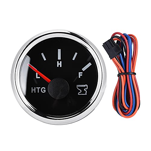Dyocoag 52mm / 2in Marine Boat RV Abwasser-Holding Tank Level-Messgerät HTG Meter 0-190 Ohm 9-32V (Schwarzes Zifferblatt Silberlünette) von Dyocoag