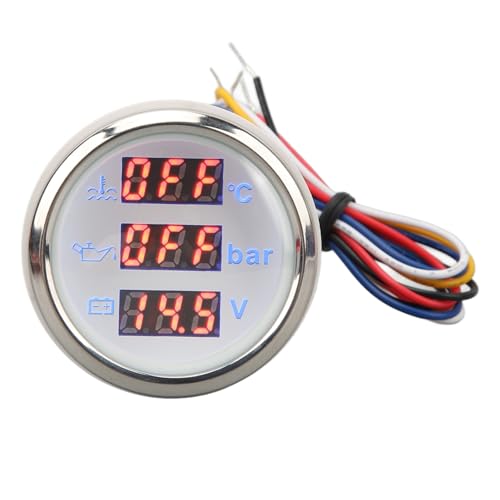 Dyocoag 52mm 3 in 1 Digital anzeige Messgerät Wassertemperatur-Öldruck-Spannung für RV Yacht Fischerboot Schiff DC 9 bis 32V von Dyocoag