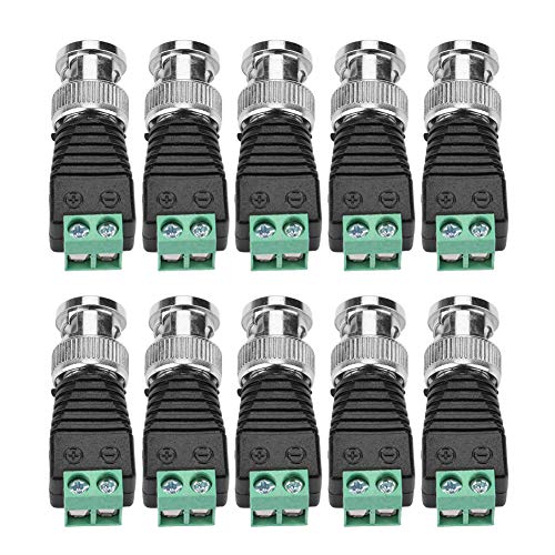 Dyocoag BNC männlicher Kabelanschluss -Anschlussadapter CCTV Video Balun Camera Green Easy Installieren Sie ABS 10pcs von Dyocoag