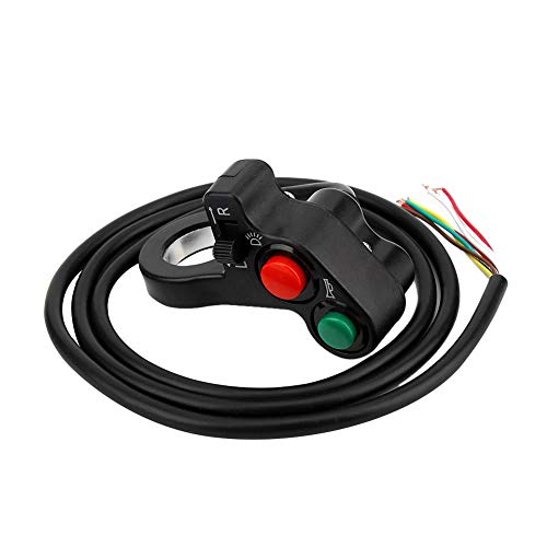 Dyocoag Motorrad-Elektroauto-Dreirad 3-in-1-Blinker-Horn-Scheinwerfer Kombinationschalter Premiumqualität Schwarzer Lenker mit 22 mm Durchmesser von Dyocoag