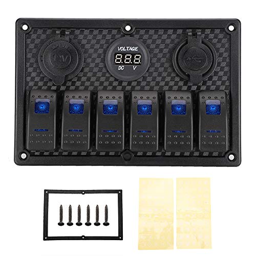 Dyocoag Rocker Switch Panel Langlebige 6 Gang 12V-24V Autoboot Truck RV Dyocoag Rocker Switch Panel Langlebige 6 Gang 12V-24V Autoboot Truck RV von Dyocoag