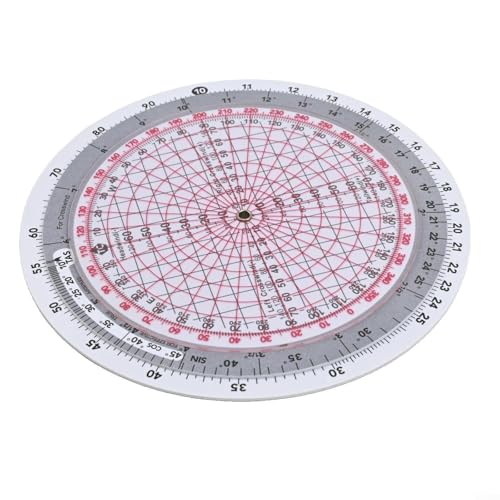 Fluglineal, Flugcomputer Luftfahrtplotter Kreisschieberlineal Kreisflugcomputer E6B-R2 4 Zoll/E6B-R 6 Zoll, für Luftfahrtflugtraining (E6B-R2) von DystopiaWorld