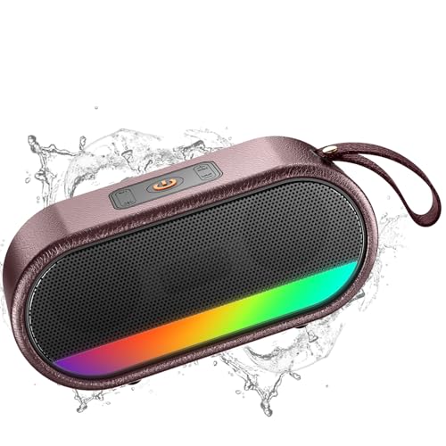 Bluetooth Lautsprecher, Bluetooth 5.3 Tragbarer Musikbox, Bass-Treibern, LED-Atem Licht, Freisprechfunktion für Phone, staubdicht und IPX6 wasserdicht,10h Akku, Geeignet Outdoor/Party/Reisen–weinrot Bluetooth Lautsprecher, Bluetooth 5.3 Tragbarer Musikbox, Bass-Treibern, LED-Atem Licht, Freisprechfunktion für Phone, staubdicht und IPX6 wasserdicht,10h Akku, Geeignet Outdoor/Party/Reisen–weinrot von Dyurwa