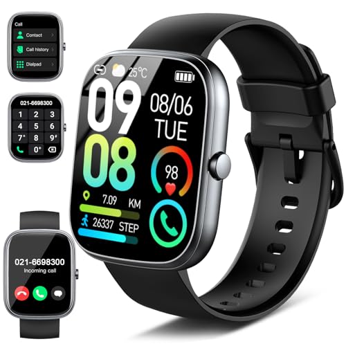 Smartwatch für Männer und Frauen, 4,8 cm (1,91 Zoll) Fitness-Uhr mit Herzfrequenz-/Schlafmonitor/Schrittzähler, Fitness-Tracker 110+ Sport-Aktivitätstracker, IP68 wasserdichte Smartwatch für iOS und von Dyurwa