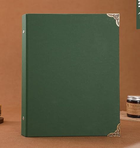 Dzmuero A5 Ringbuch 6 Ringe, 2 Stück Ringbuch A5 Nachfüllbar, Ordner zum Hinzufügen von Broschüren-Cover, Papiere, Lose Blätter (Grün) von Dzmuero