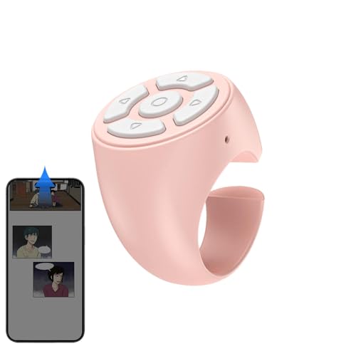 DzpKrka Ring Fernbedienung Handy, Bluetoot-h Fernbedienung Page Turner, Fernbedienungs-Ring-Finger-scroller, Kabelloser Finger Scroller, Tragbarer Fingertip Pager, Shutter Finger Scroller von DzpKrka