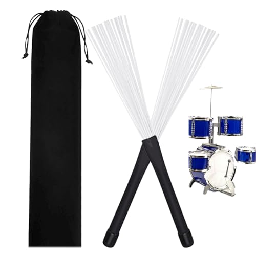DzpKrka Trommeldrahtbürsten, Trommelbürsten gesetzt, 2x Drum Instrument Retractable Drahtbürsten, Anfängerprofis Musikinstrumente Accessoires für Konzert, Performance von DzpKrka