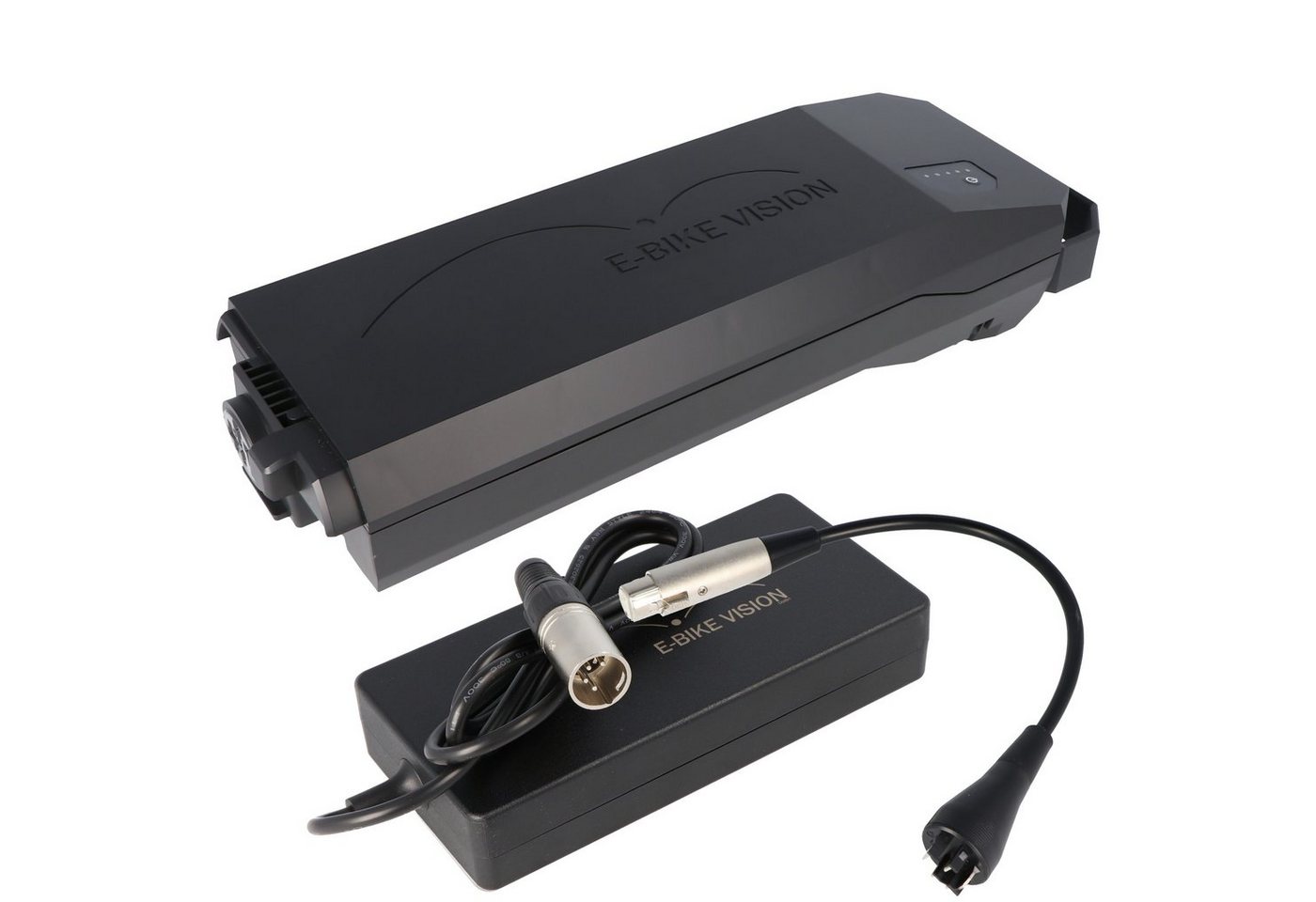 E-Bike Vision Gepäckträger Power Pack E-Bike Akku lite inkl. Ladegerät und Ladeadap Akku 10000 mAh (36,0 V) von E-Bike Vision