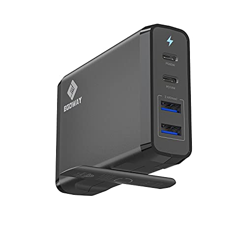 USB C Wandladegerät, E EGOWAY 4-Port-Ladegerät mit 60 W und 18 W USB C PD-Netzteiladapter und Zwei USB A-Anschlüssen - 12 W USB C Wandladegerät, E EGOWAY 4-Port-Ladegerät mit 60 W und 18 W USB C PD-Netzteiladapter und Zwei USB A-Anschlüssen - 12 W von E EGOWAY