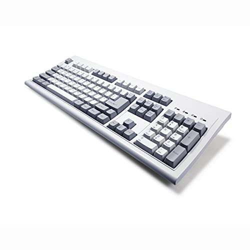 Elsra Klassische USB-Membran-Tastatur mit Ziffernblock, 24 Anti-Ghosting-Tasten, große L-förmige Eingabetaste, grau/hellgrau von E ELSRA SMART