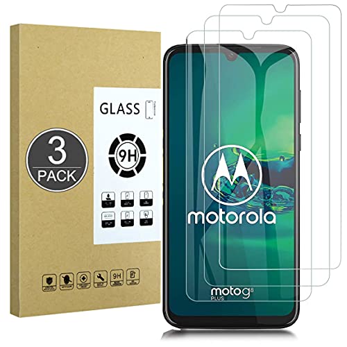 E-Hamii [3 Stück 9H Gehärtetes,Bruchsicheres Glas Kompatibel mit Moto G8 Plus,[HD Kristall Klar] 0,33 mm Display Schutzfolie für Moto G8 Plus von E-Hamii